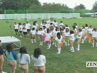 Subtitled bottomless ngoài trời nhật bản schoolgirls assembly
