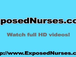 Exposed nurses: شاب ممرضة vanesa gives self examination