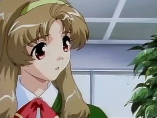 Anime schoolgirl fantasizing about her cute colleague