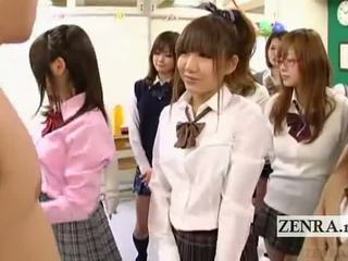 Subtitled CFNM Japanese Schoolgirls Harem Masturbation