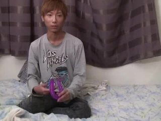 18 Year Old Japanese Twink Screwed Hard By Fake Penis