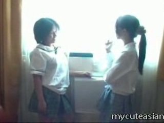 2 Teenager Lesbo Chinese Chicks Having Sex Around