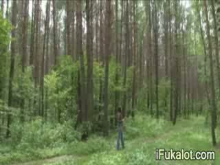 Public sucking dick in the forest
