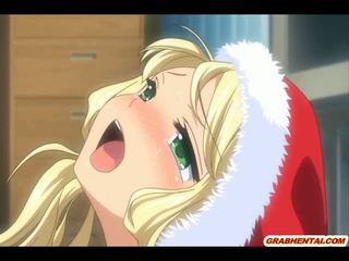 Busty anime Santa hard poking and creampie