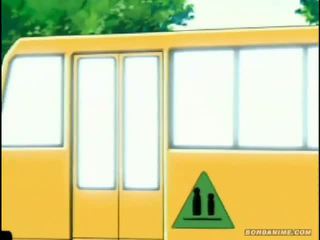 Shkollë autobuz drivers enjoyss student pussies