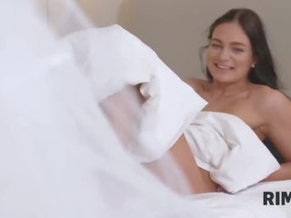 Rim4k. Nice Cutie Gives Future Husband Special Treatment in Same Bed