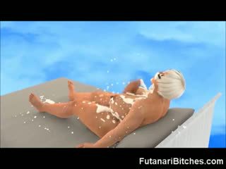 3d futanari selfsuck 과 거대한 self 얼굴의!