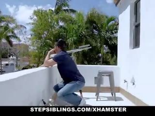 Stepsiblings - Soft Ebony Teen Teases Stepbros Cock...