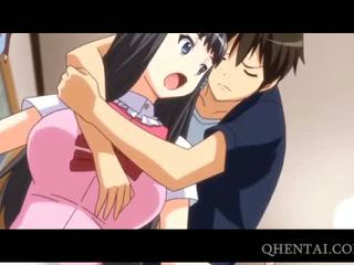 Hentai cutie bent peste birou și slit pumped