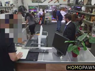 Pawnshop staff takes cock