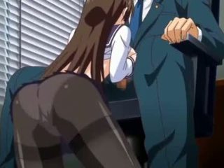 Superb anime getting big tits teased