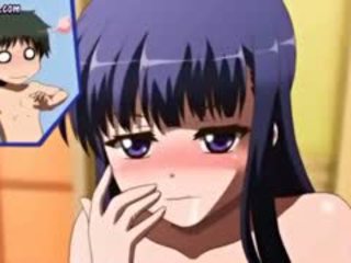 Anime sweety gets haar mond filled